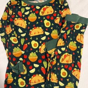 Little sleepies Kids Taco Print Pajamas - Green